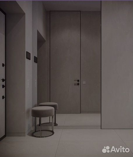 Дверь скрытая межкомнатная кромка черная толщина полотна 56 мм 2400х900