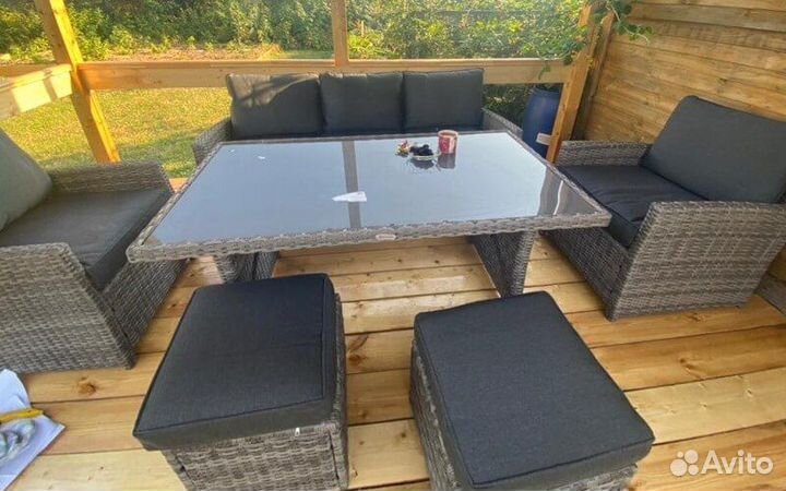 Мебель из ротанга комплект серый zoya