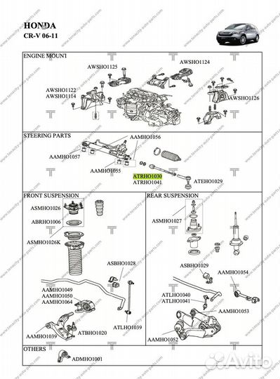 Тяга рулевая Honda CR-V RE3