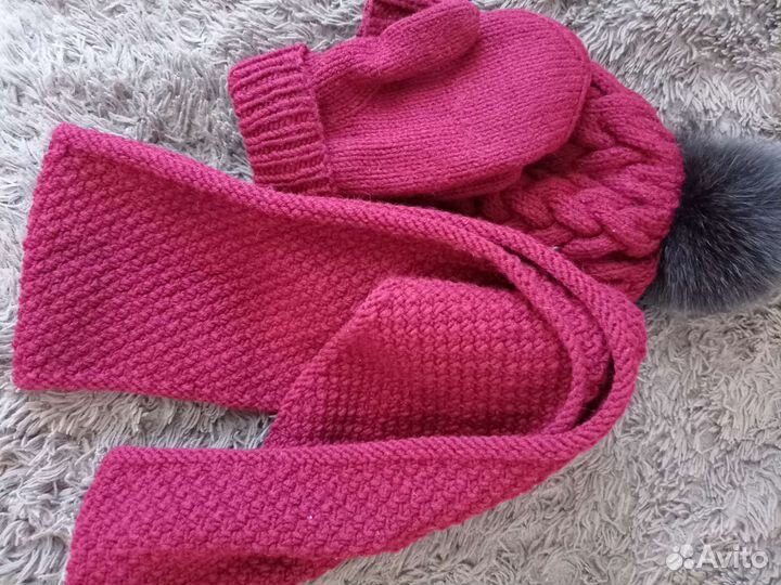 Комплект шапка и снуд женский