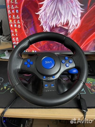 Игровой руль с педалями