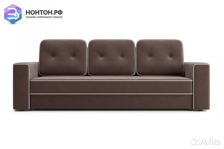 Диван еврокнижка Берген 3-х местный коричневый