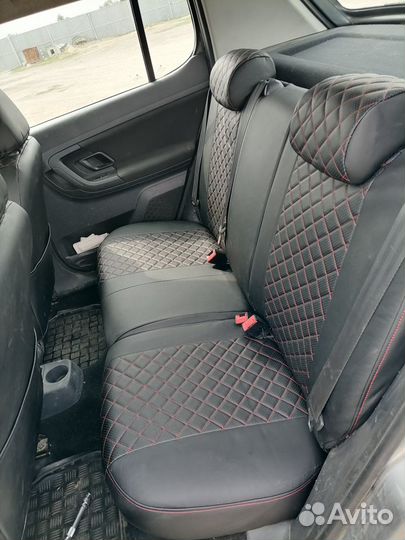 Чехлы на поло ромб красный сплошное сиденье