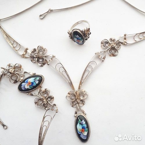Серьги.Финифть.Кольца.Колье