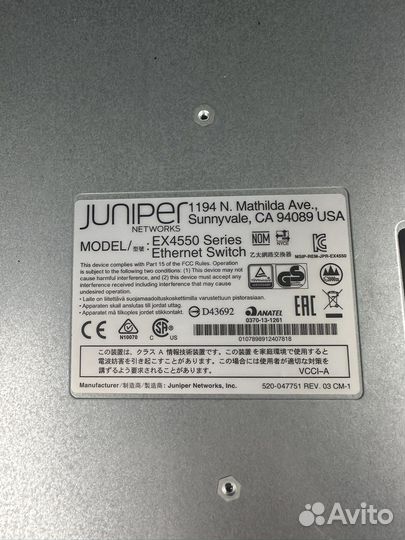 Коммутатор Juniper EX4550