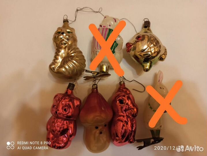 Игрушки ёлочные новогодние, времён СССР