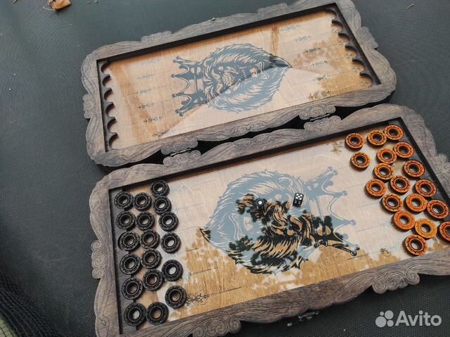 Нарды ручной работы со стеклом