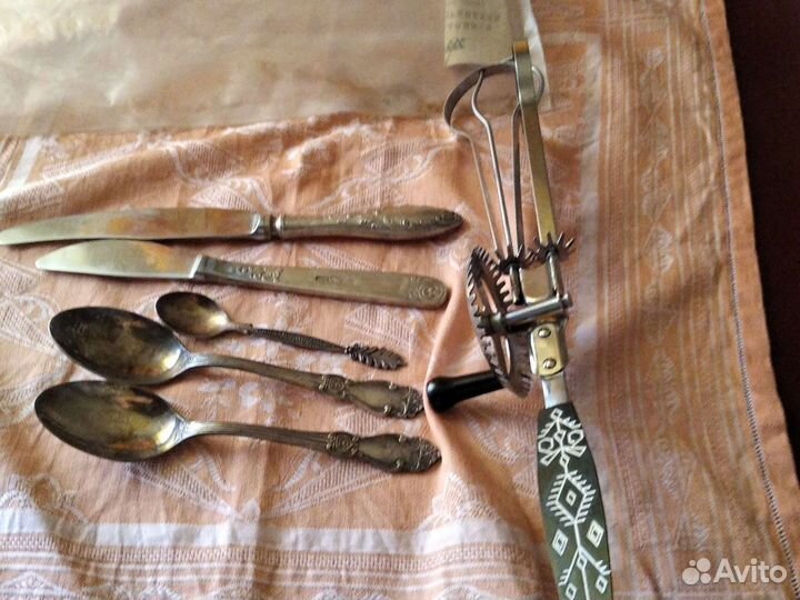 Мельхиоровые ложки СССР и венчик