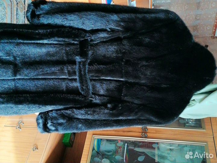 Шуба норковая 44 черная длинная