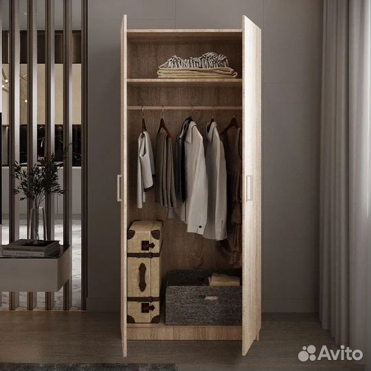 Шкаф распашной со штангой под вешалки