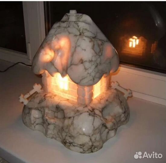 Ночник каменный дом светильник домик СССР