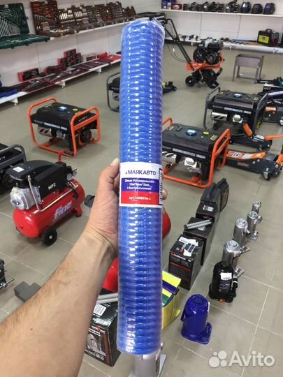 Шланг PU спиральный 10м*8мм*5мм с быстросъемами МА