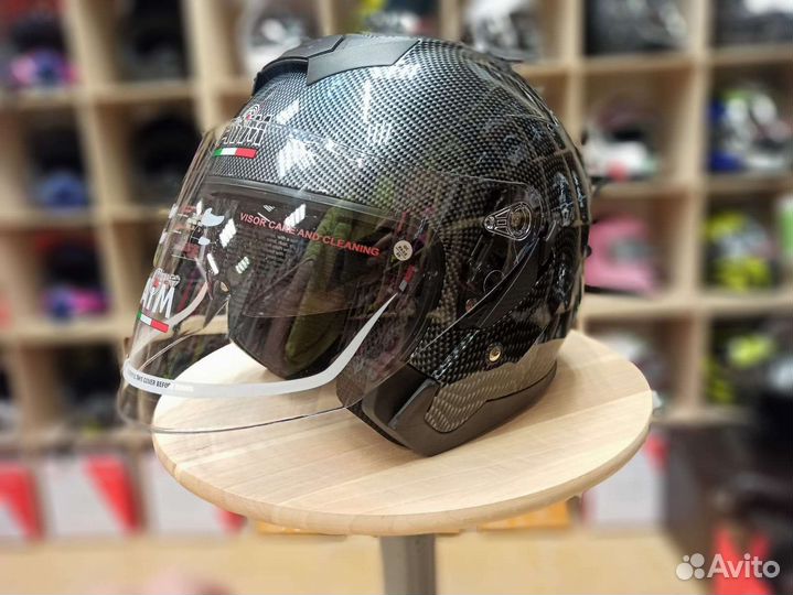 Шлем открытый цвет карбон