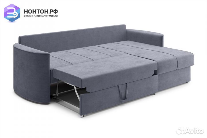 Диван угловой дельфин Колибри темно-серый