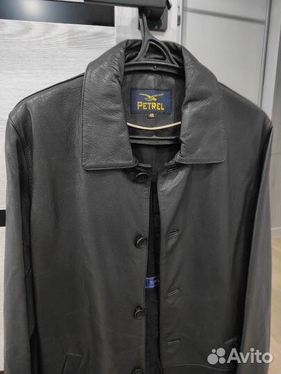 Кожаный плащ мужской