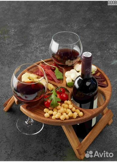 Деревянный винный столик опт
