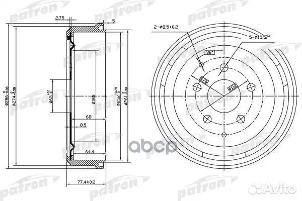 Барабан тормозной PDR1196 patron