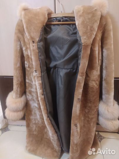 Полушубок мутон+ песец