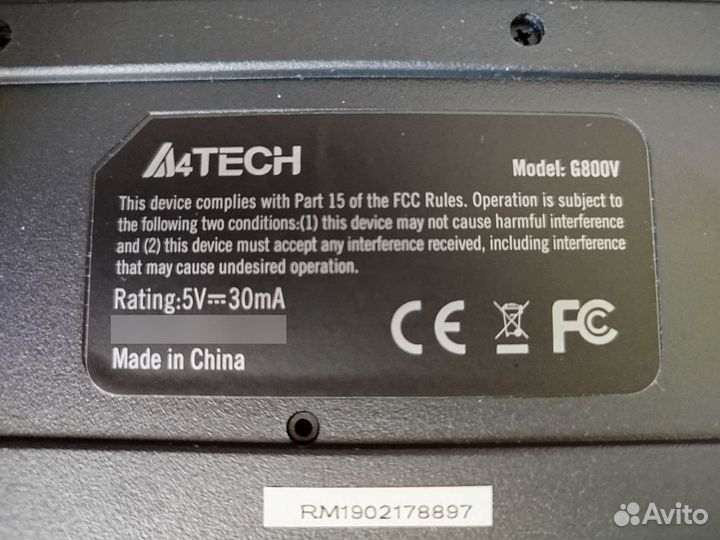 Клавиатура a4tech x7 g800v мембранная