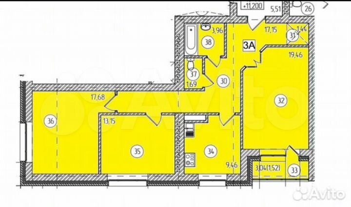 3-к. квартира, 83,7 м², 5/5 эт.