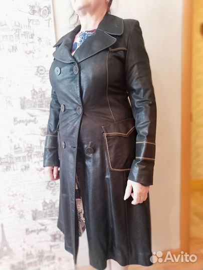 Плащ кожанный
