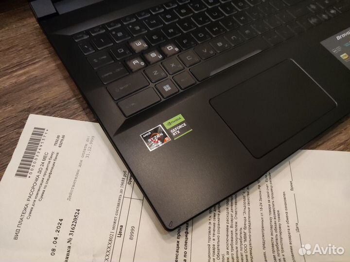 Игровой ноутбук msi bravo rtx4050 на гарантии год