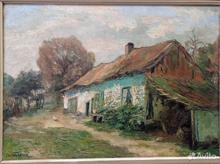 Антикварная картина. Бельгия. Ирен Велленс. Интер