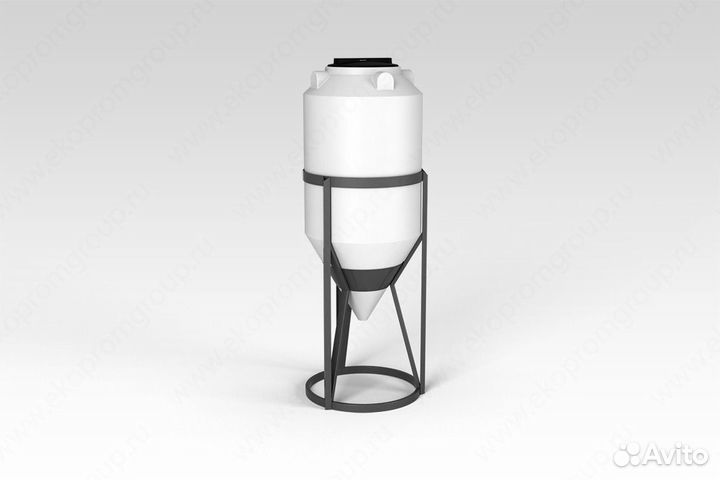 Емкость пластиковая конусная с полным сливом