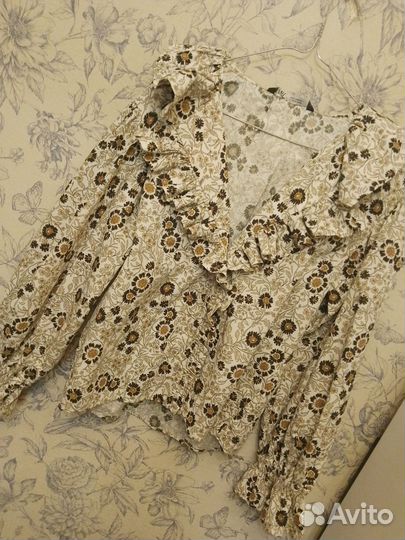 Блузка свободная zara Испания хлопок