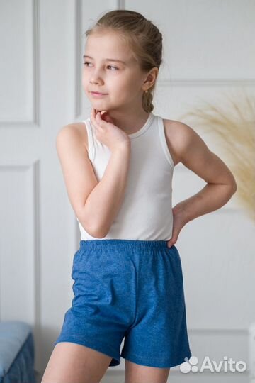 Шорты детские из кулирки синий