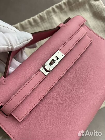 Сумка клатч hermes kelly pochette mauve sylvestre