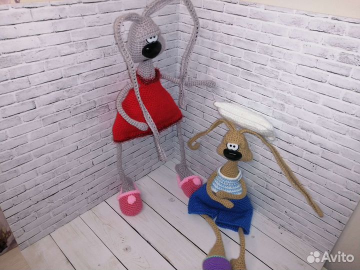 Вязаный заяц, ручная работа, цена за 1 шт