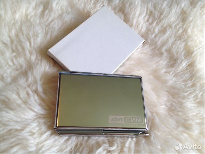 Визитница металлическая с блокнотом и ручкой новая