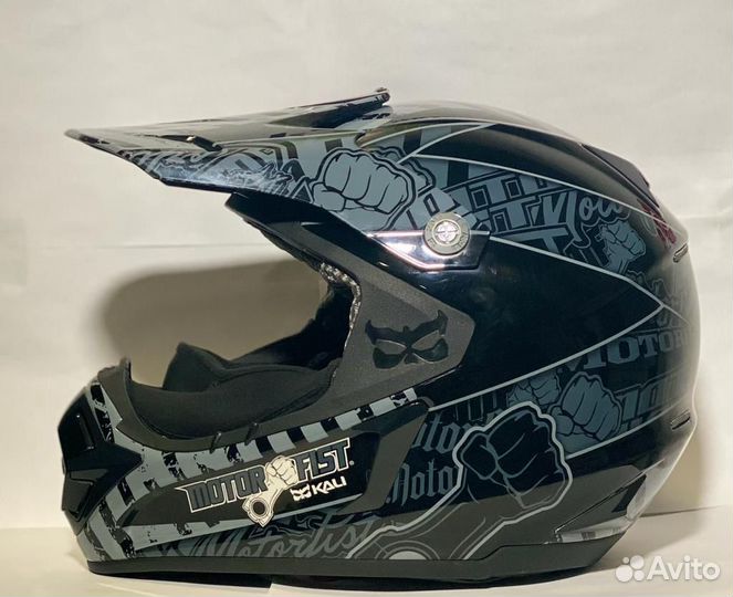 Шлем Motor Fist Dominator 13 Blk/Stealth серый LG