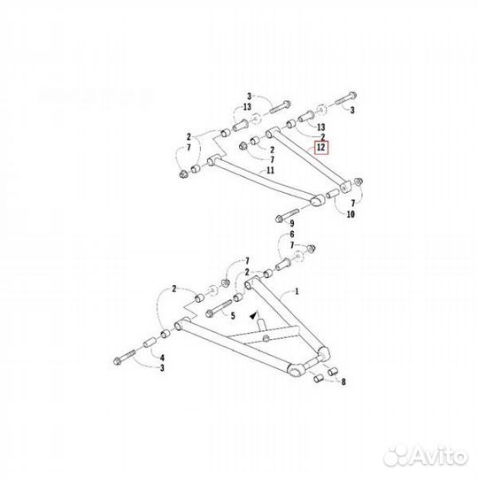 Рычаг верхний задний Arctic Cat 2703-457