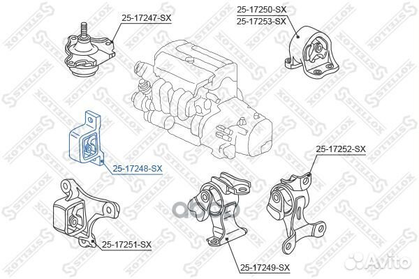 Опора двигателя Honda CR-V 01-06/element 03-05