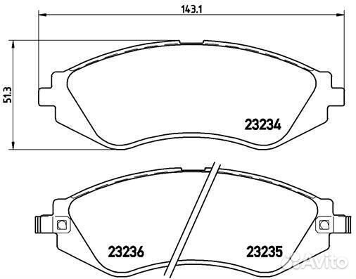 Передние тормозные колодки Brembo, P15002