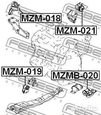 Подушка двигателя правая Febest MZM-018