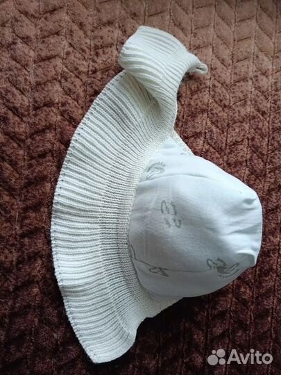 Шапка-шлем для новорождённого малыша зима вязаная