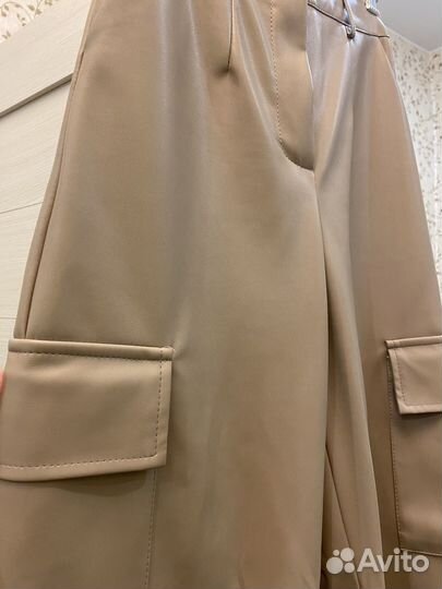 Кожаные брюки карго