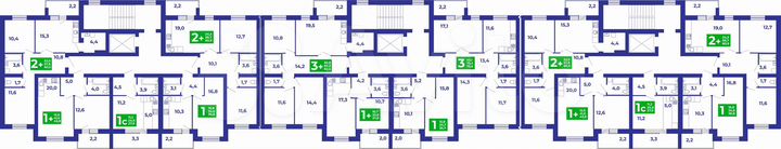 3-к. квартира, 75,6 м², 3/9 эт.