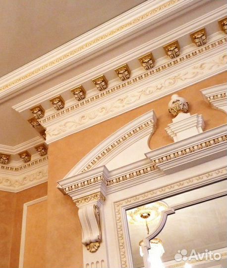 Багет потолочный, карнизы,молдинги из гипса