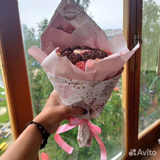 Съедобные шоколадные букеты