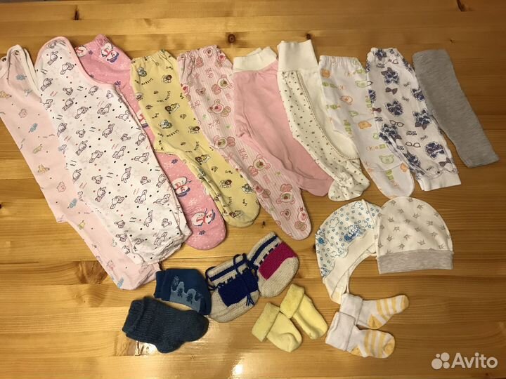 Слипы ползунки шапочки носочки 56-62