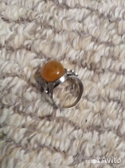 Бусы из необработанного янтаря СССР,перстень