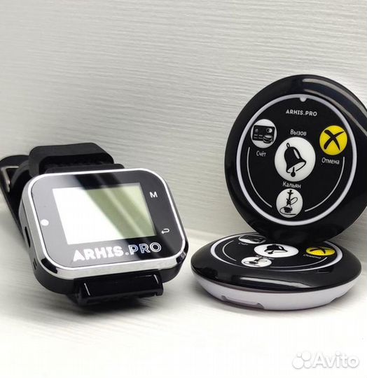 Кнопка вызова официанта с часами для кальянных