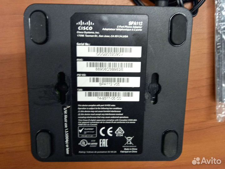 Адаптер для VoIP-телефонии Cisco SPA112