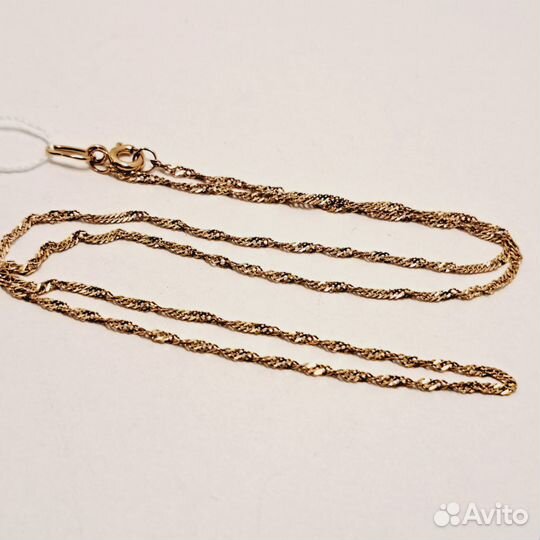 Золотая цепь 375 проба плетение Сингапур 41см