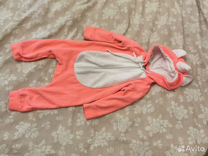 Флисовый комбинезон для девочки единорог 74-86