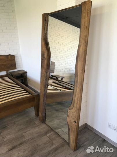 Зеркало из слэбов дерева 100х200см